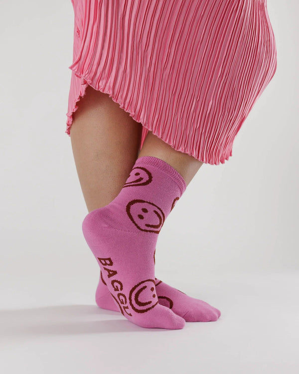 Crew Socks - Extra Pink Happy-Baggu-lobo nosara