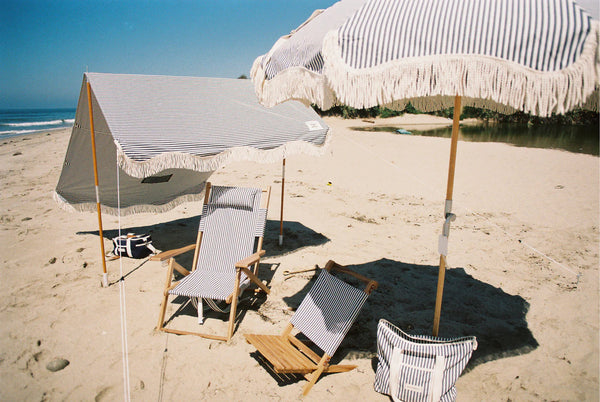 The Premium Beach Tent - Navy Striped-Business & Pleasure-lobo nosara