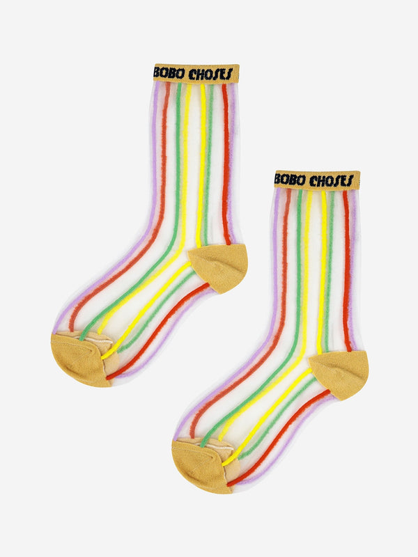 Color Stripes Transparent Socks-Bobo Choses-lobo nosara