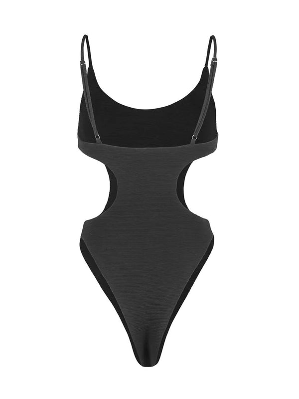 Cut Out One Piece - Charcoal-Mello the Label-lobo nosara