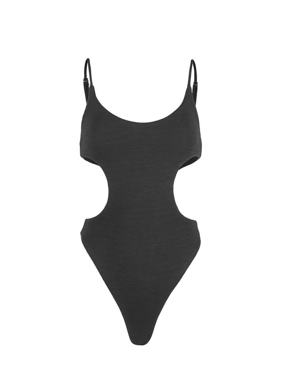 Cut Out One Piece - Charcoal-Mello the Label-lobo nosara