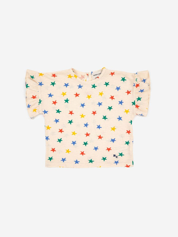 Multicolor Stars Ruffle T-Shirt-Bobo Choses-lobo nosara