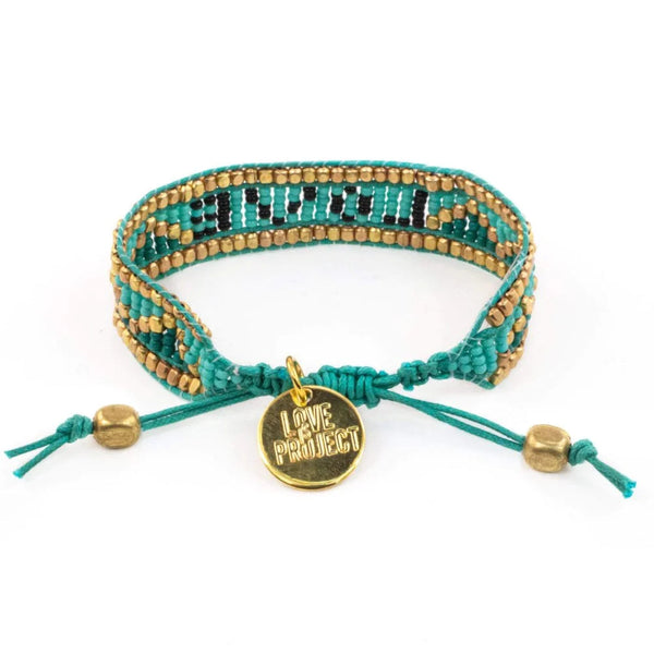 Taj LOVE Bracelet - Turquoise & Black-love is project-lobo nosara